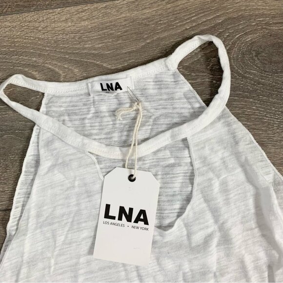 Revolve LNA Cut Out Bib Tank Top Sleeveless Cotton White Size Small - Picture 7 of 11